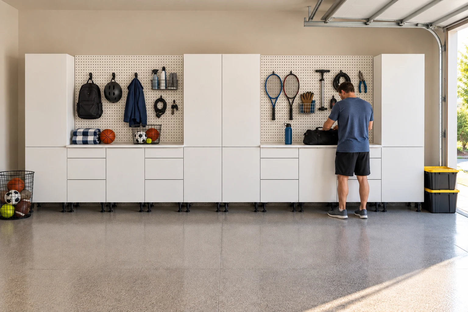 20 ft Double Drop Zone: 3 Drawer Bases, White finish