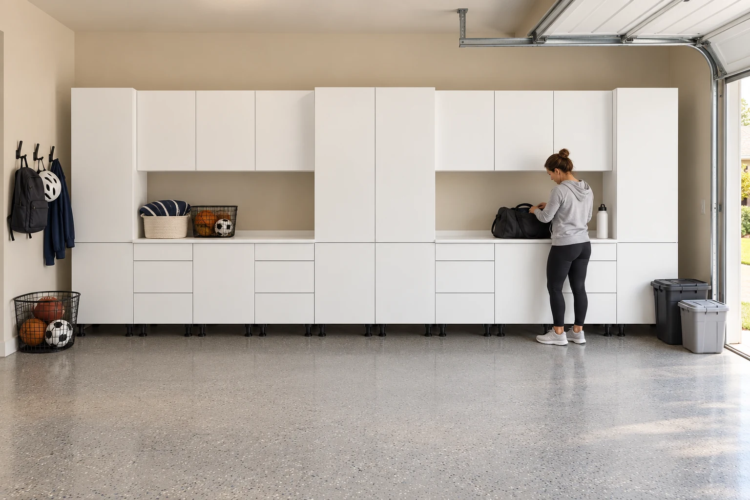 20 ft Double Drop Zone: 3 Drawer Bases + Walls, White finish