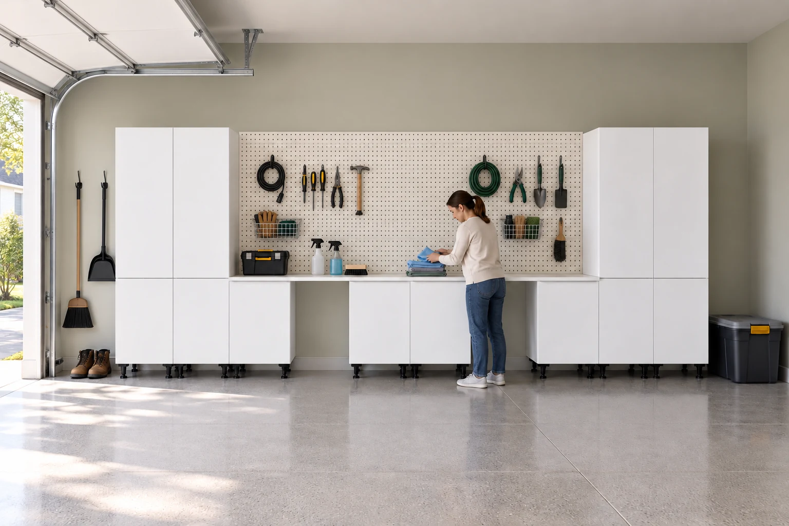 20 ft Active Garage: Door Bases, White finish