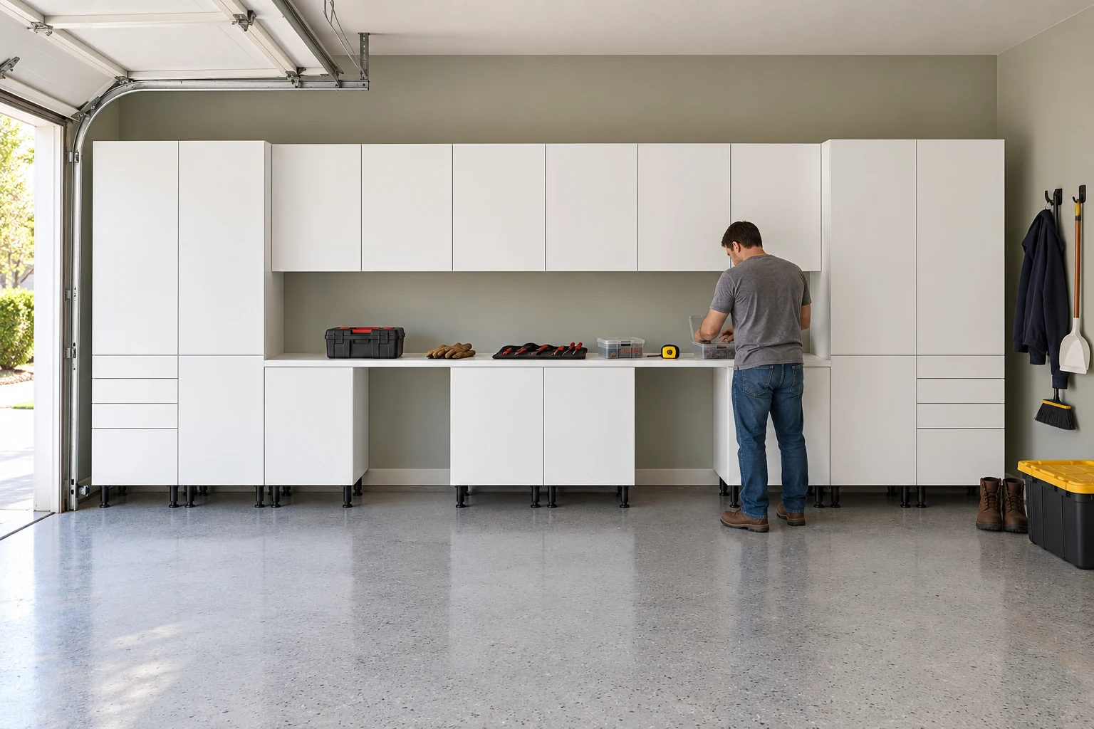20 ft Active Garage DB4: Door Bases + Walls, White finish