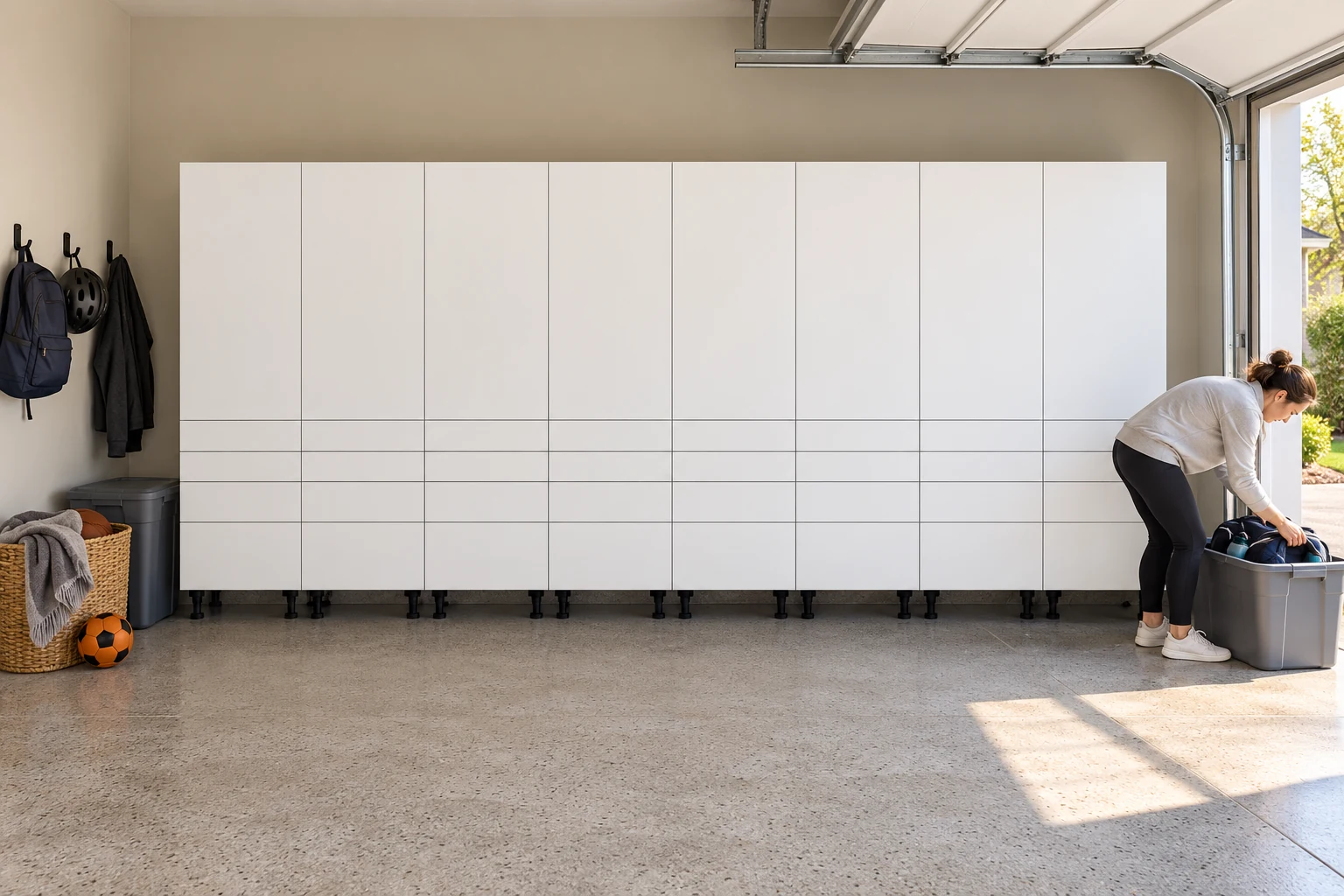 16 ft Tall Storage Wall: All Drawer Talls, White finish